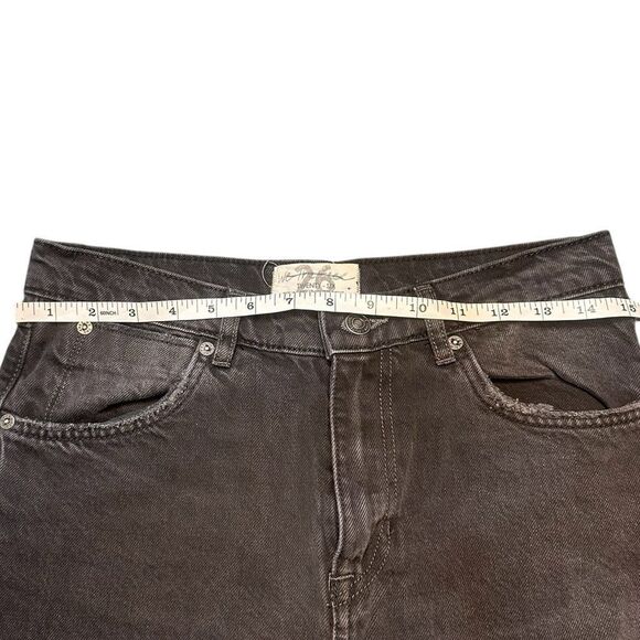 We The Free Wide Leg Black Distressed Jeans Size 26 - Picture 6 of 12